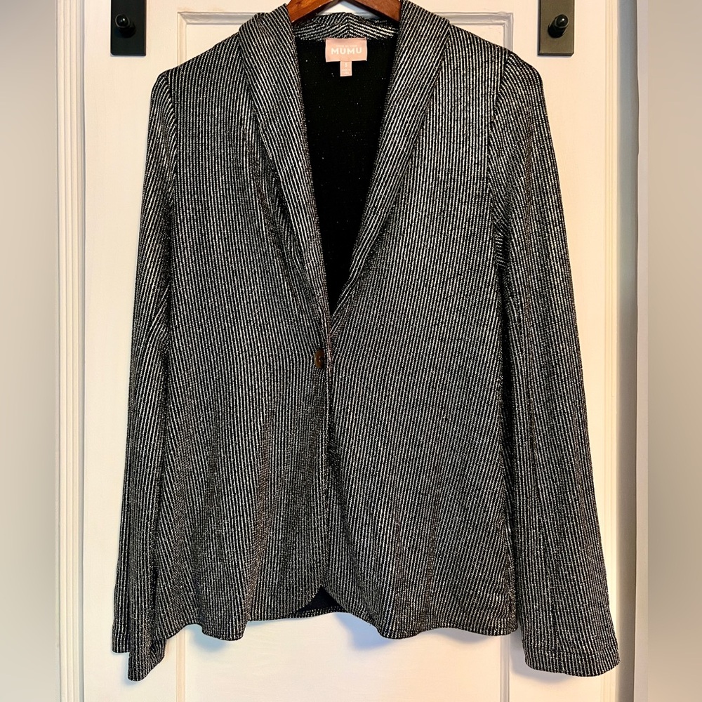 Show Me Your MuMu Felix Sparkle Metallic Night Out Dressy Shirt Blazer 70s Disco - Picture 4 of 7